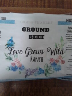 Love Grows Wild ranch hamburger package 
